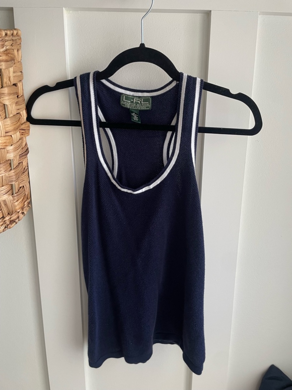 Ralph Lauren Navy Tank with White Trim - LRL Lauren Active